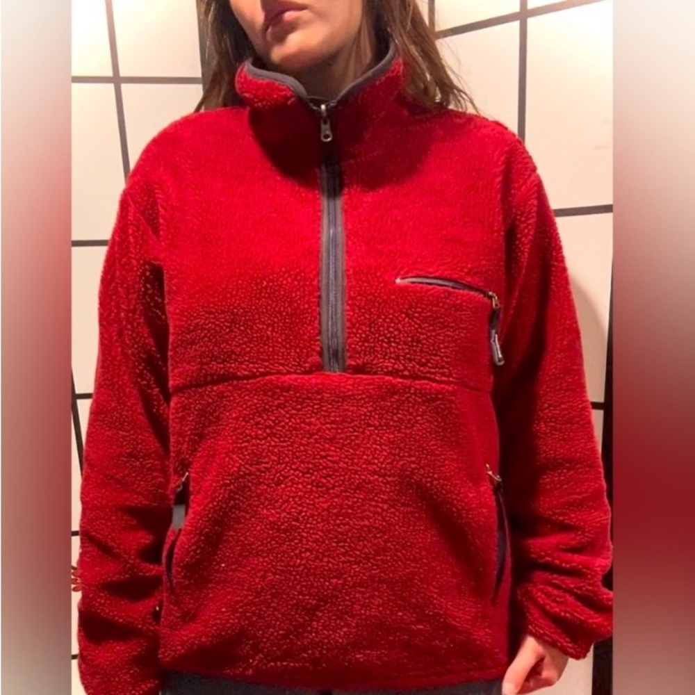 Vintage 90s Patagonia Reversible 1/2 zipper/button pull-over jacket